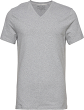 V-Neck T-Shirt T-shirts Short-sleeved Grå Bread & Boxers*Betinget Tilbud