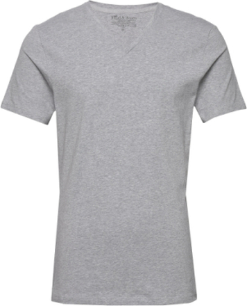 V-Neck T-Shirt T-shirts Short-sleeved Hvit Bread & Boxers*Betinget Tilbud