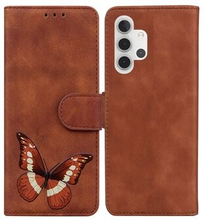 Skin-touch Big Butterfly Print Stødsikker PU læder Stand Mobiltelefon Shell Case til Samsung Galaxy