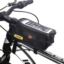 RZAHUAHU MTB Road Cykel Top Tube Bag Cykel Front Beam Touch Screen Telefon Holder Højttaler opbevari