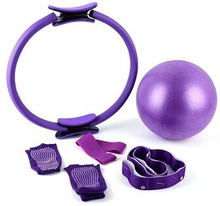 5 stk/sæt Yogaøvelse 1 Pilates- Ring Pilates-boldmodstandsbånd Stretch-strop Anti-skridsokker Trænin