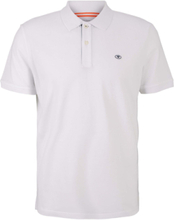 Basic Polo With Contrast Polos Short-sleeved Hvit Tom Tailor*Betinget Tilbud