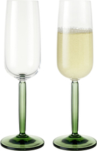 Kähler Hammershøi champagneglass, 24 cl, 2 stk, grønn