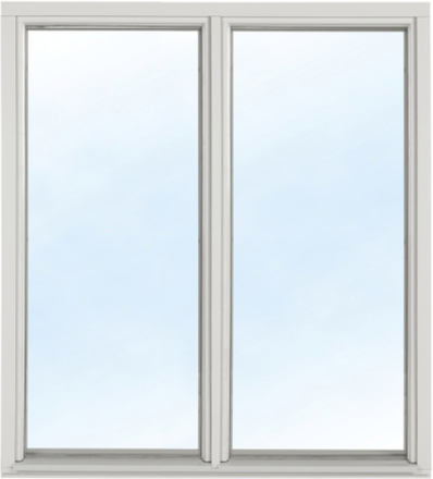 Fast fönster med bågpost - Trä - 2-glas 10x5 Frostat glas Spaltventil vit