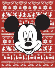 Disney Mickey Mouse Christmas Mickey Face Red Christmas Jumper - L