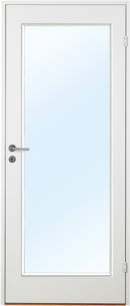 Innerdörr Orust - Slätt & kompakt dörrblad med stort glasparti G01 Vit (standard) (NCS S 0502-Y) Cotswoldglas