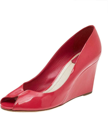 Pre -owned Patent Leather Wedge Peep Toe Pumps