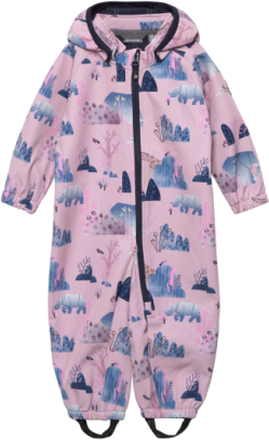 Baby Softshell Suit - Aop Outerwear Coveralls Softshell Coveralls Multi/patterned Color Kids