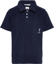 Ryatt Terry Polo Tops T-shirts Polo Shirts Short-sleeved Polo Shirts Navy Ebbe Kids