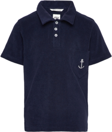 Ryatt Terry Polo Tops T-shirts Polo Shirts Short-sleeved Polo Shirts Navy Ebbe Kids