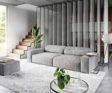 DELIFE Big-sofa Sirpio XL 270x130 cm microvezel taupe met kruk