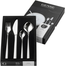 Bestikksett Fuga 4 Deler Matt/Blank Stål Home Tableware Cutlery Cutlery Set Sølv Gense*Betinget Tilbud