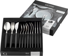 Bestikksett Focus De Luxe 12 Deler Svart/Matt Stål Home Tableware Cutlery Cutlery Set Svart Gense*Betinget Tilbud