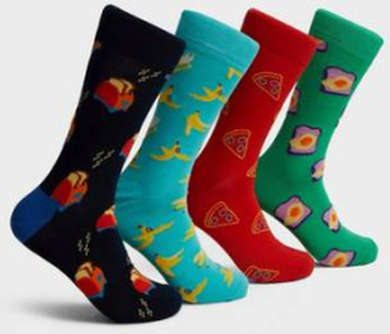 Happy Socks 4-Pk Sokker Food For Thought Socks Gift Set Multi