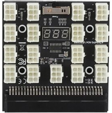 PCI-E 12V 64-pin til 17x6-pin Power Server Board Adapter Breakout Board med LED-skærm til HP 1200W 7