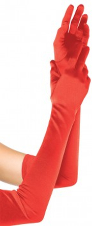 Extra Long Red Satin Gloves