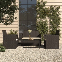 vidaXL Loungegrupp för trädgården med dynor 3 delar konstrotting svart