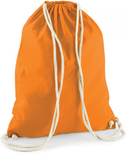Sport gymtas oranje met rijgkoord 46 x 37 cm van katoen