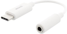 USB-C Adapter till 3,5mm stereo, aktiv, 11cm, vit