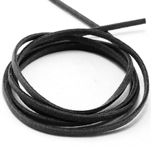 Lædersnor sort (100 cm)