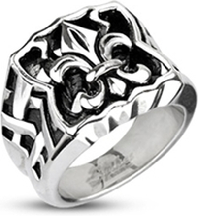 Ring"Fleur De Lis" design i stål.
