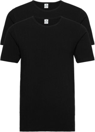 Dovre T-Shirt 2-Pack Gots Tops T-Kortærmet Skjorte Black Dovre