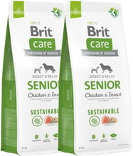 Brit Care Dog Senior Sustainable Chicken & Insect 2x12 kg