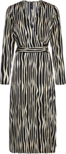 Striped Midi Dress Knælang Kjole Black Mango
