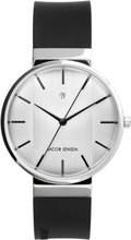 Jacob Jensen 737 Horloge New staal-rubber zilverkleurig-zwart-grijs 35 mm
