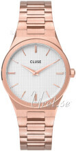 Cluse CW0101210001 Hvit/Rose-gulltonet stål Ø33 mm