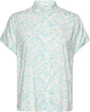 Majan Ss Shirt Aop 9942 Tops Shirts Short-sleeved Blue Samsøe Samsøe