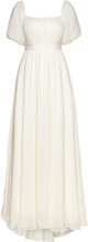 Lowa Off-The-Shoulder Chiffon Bridal Gown Designers Maxi Dress White Malina