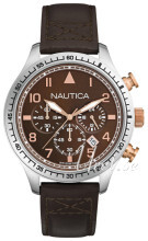 Nautica A17655G Chronograph Brun/Lær Ø44 mm