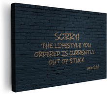 Premium Canvastavla - Sorry! Svart Tegel - Banksy (Graffiti)