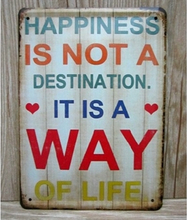 Emaljeskilt Happiness A way of life