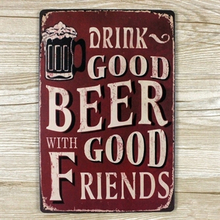Emaljeskilt Drink good beer with friends