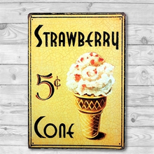 Emaljeskilt Strawberry Ice Cream Cone