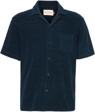 Terry Cuban Shirt Tops Shirts Short-sleeved Blue Revolution