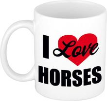 I love my horses / Ik hou van mijn paarden cadeau mok / beker wit 300 ml - Cadeau mokken