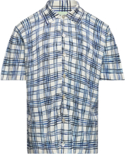 Printed Shirt Shirts Short-sleeved Shirts Blå FUB*Betinget Tilbud