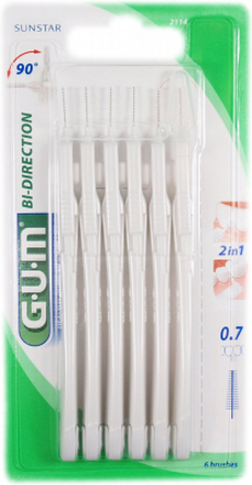 GUM Bi-Direction mellanrumsborste 6 st 0,7mm
