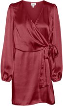 Red Vero Moda Vmbeatrice Ls Short Wrap Dress Dress