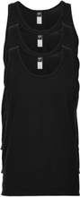 Claudio Singlet 3-Pack, Organi Tops T-shirts Sleeveless Black Claudio