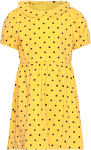 Polka Dot Aop Ss Dress Dresses & Skirts Dresses Casual Dresses Short-sleeved Casual Dresses Yellow Mini Rodini