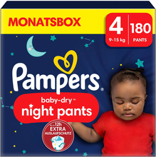 Pampers Baby-Dry Pants Night , størrelse 4 Maxi, 9-15kg, månedlig æske (1 x 180 bleer)