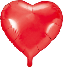Stor Hjärtformad Röd Folieballong 61 cm