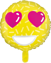 Emoji Heart Eyes Folieballong 45 cm