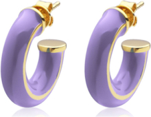 Enamel Chunky Hoops Accessories Jewellery Earrings Hoops Gull SOPHIE By SOPHIE*Betinget Tilbud