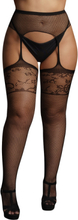 Le Désir: Garterbelt Stockings with Lace Top, One Size Plus