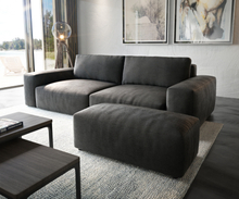 DELIFE Big-sofa Lanzo XL kunstleer vintage antraciet 270x130 cm met poef